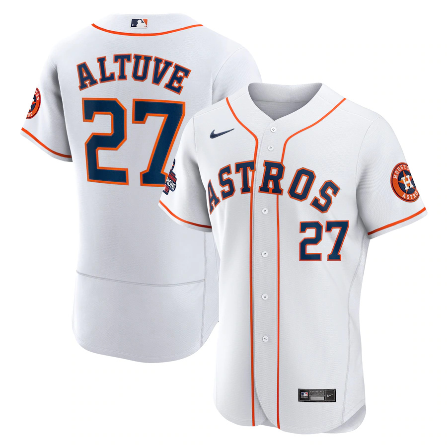 Men Houston Astros 27 Jose Altuve Nike White 2022 World Series Champions Home Authentic MLB Jersey